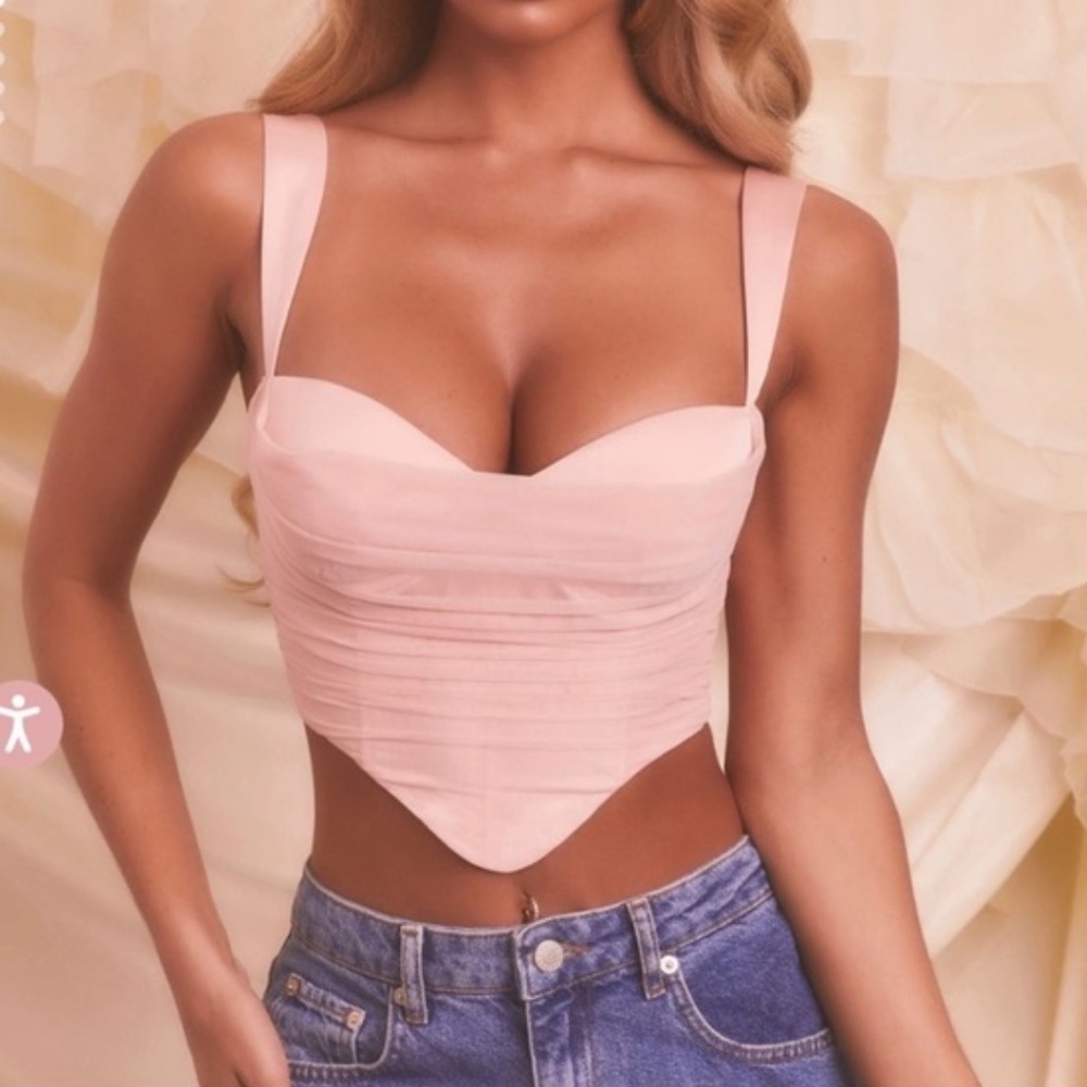 Oh Polly Blush Pink Fitted Tank Top